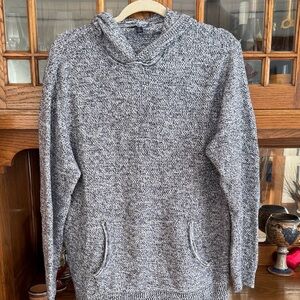 Gap marled navy/white hoodie style sweater sz L